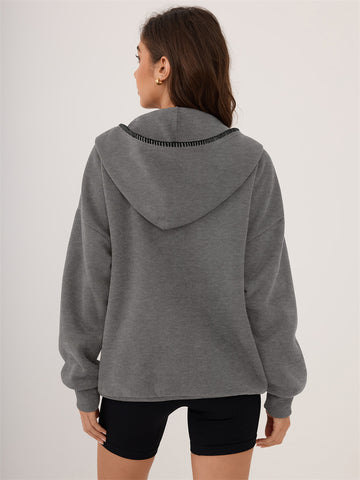 ZAFUL Women's Zip Up Hoodie Long Sleeve Sweatshirt Fall Outfit
