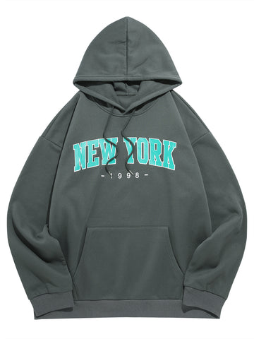 ZAFUL Men's Hoodie Long Sleeves Letter Print Sweatshirt with Pockets