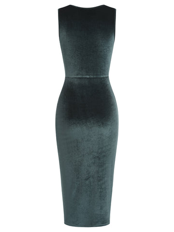 ZAFUL Women's Sleeveless Bodycon Velvet Dress Party Dress