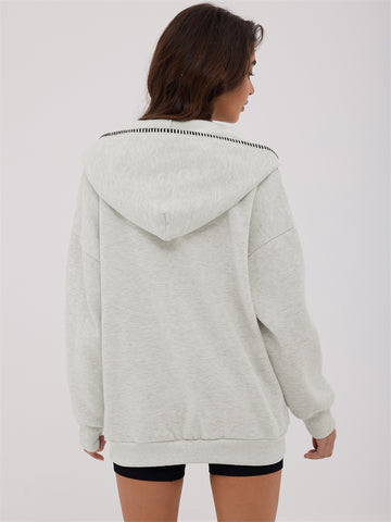 ZAFUL Women's Zip Up Hoodie Long Sleeve Sweatshirt Fall Outfit