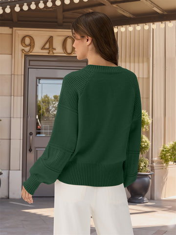 ZAFUL Women's Sweater Fall Trendy Long Sleeve V Neck Loose Casual Tunic Tops