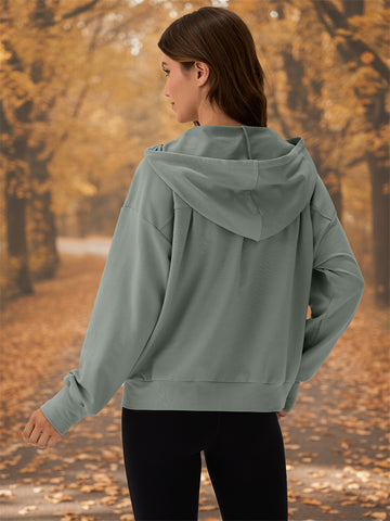ZAFUL Women's Half Zip Fleece Hoodie Oversized Cropped lightweight Sweatshirt with Kangaroo Pocket for Fall Winter 2025-AMZ