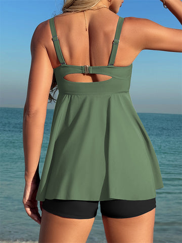 ZAFUL Women's Two Pieces Swimsuit Adjustable Straps Tankini Set
