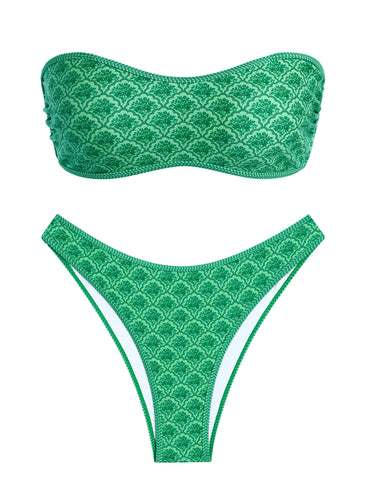 ZAFUL Women's Strapless Bandeau High Cut Bikini Set-AMZ