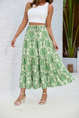 Boho A-Line Flared Skirt