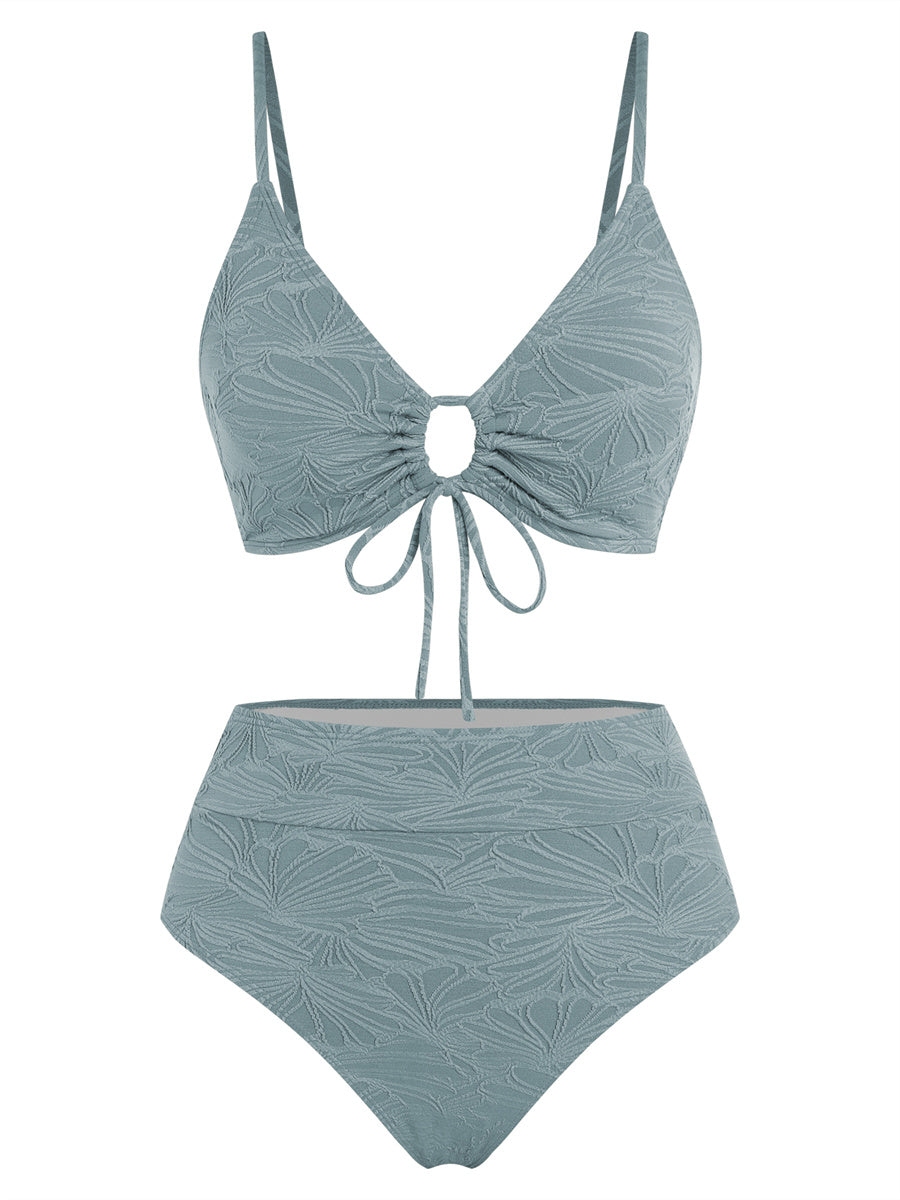 ZAFUL Women's Tummy Control Bikini Set 2 Piece Keyhole Bathing Suit