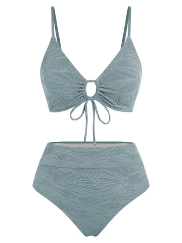 ZAFUL Women's Tummy Control Bikini Set 2 Piece Keyhole Bathing Suit