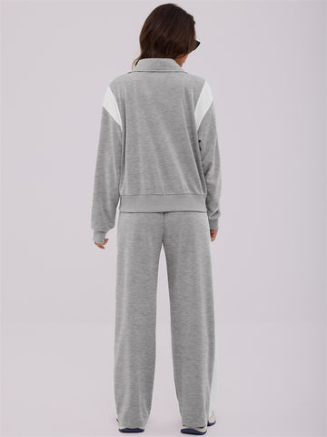 ZAFUL Women's Sweatsuits 2 Piece Outfits Zip Up Pullover Baggy Sweatpants