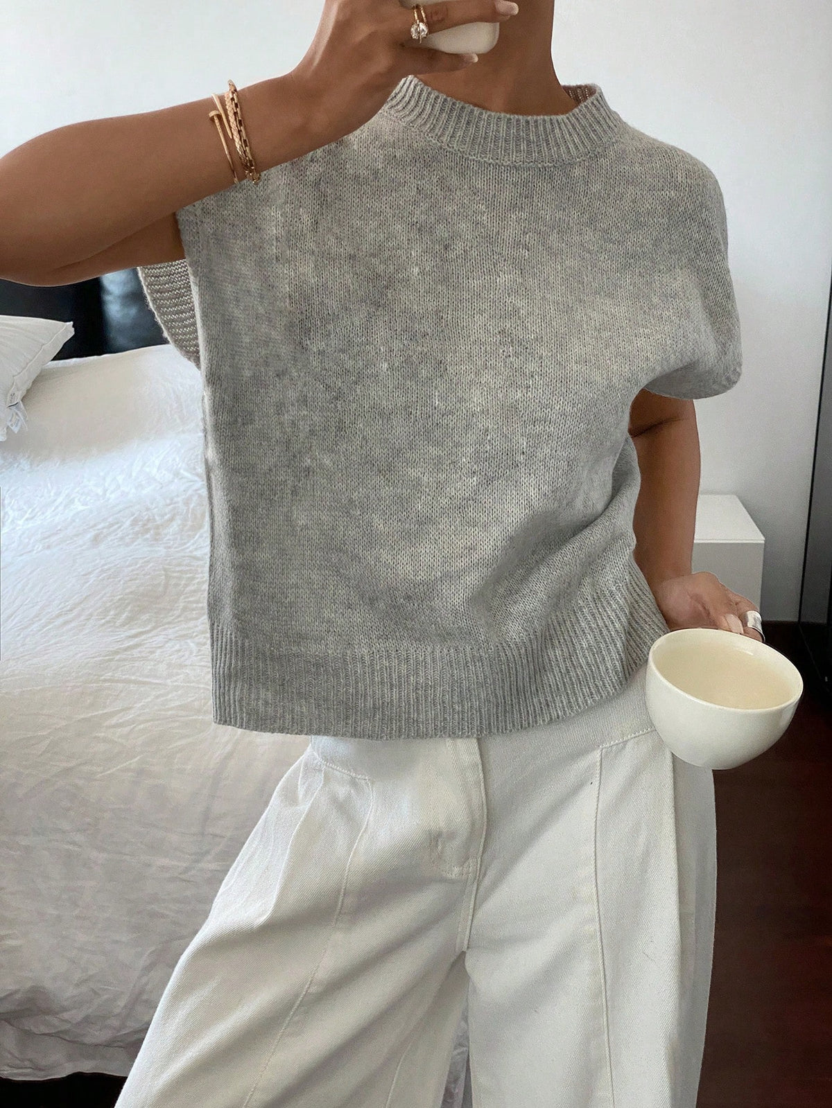 Fashion Cap Sleeve Knit Vest
