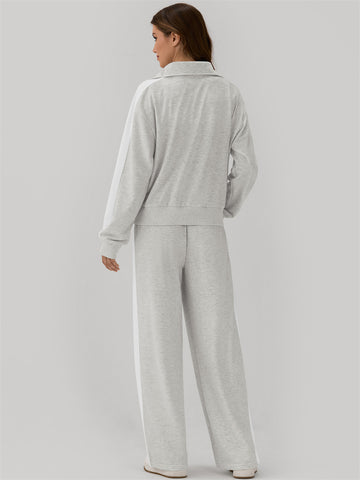 ZAFUL Womens 2 Piece Outfits Lounge Set Sweatsuit Long Sleeve Tracksuit for Travel Airport Casual outfits-AMZ