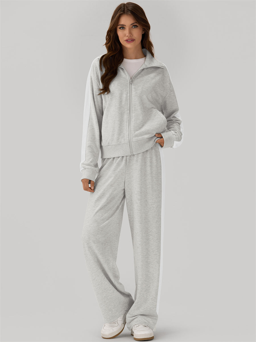 ZAFUL Womens 2 Piece Outfits Lounge Set Sweatsuit Long Sleeve Tracksuit for Travel Airport Casual outfits-AMZ