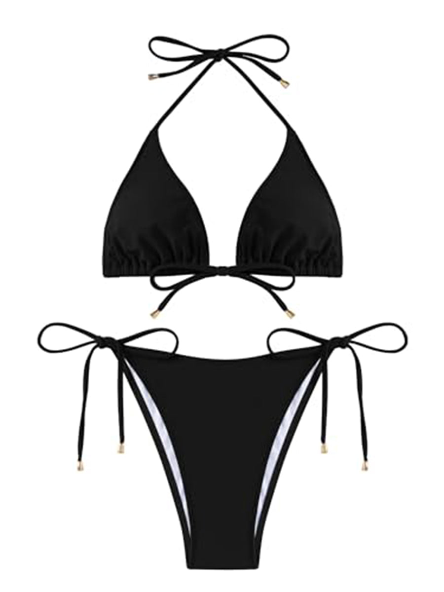 High-Cut-Halter-Triangle-Bikini-Set-Black