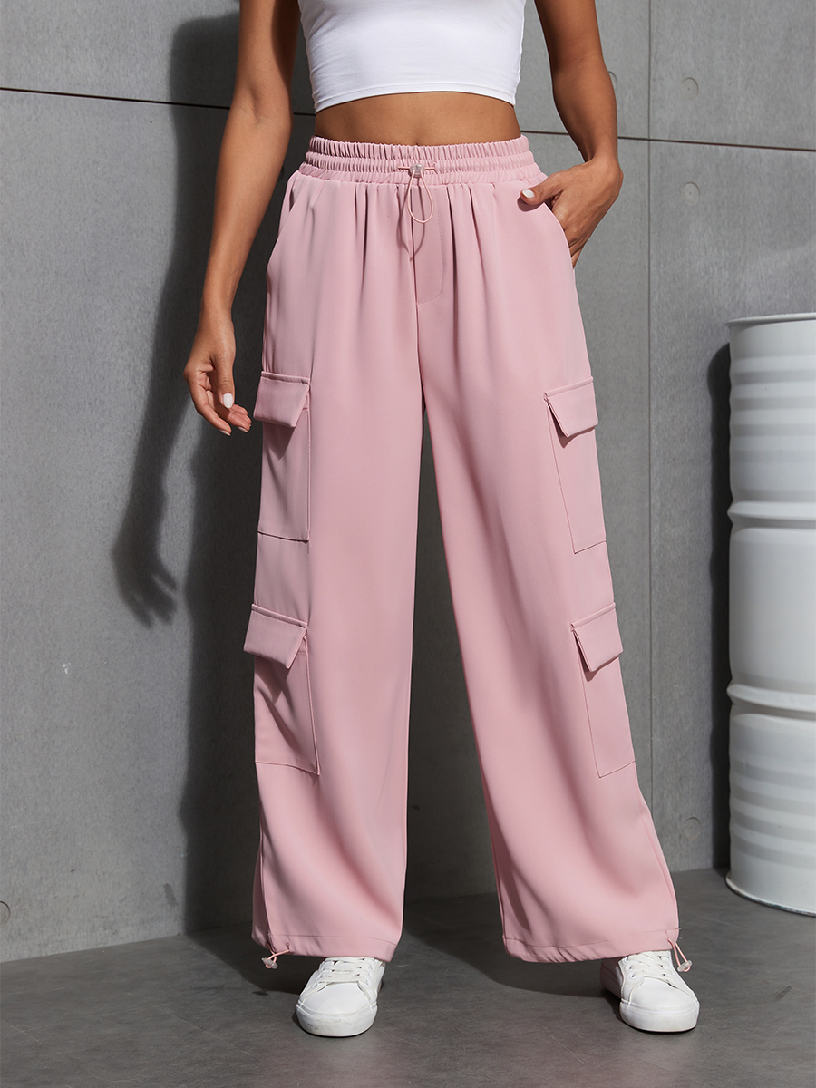 High-Waisted-Loose-Casual-Pants-Pink-2