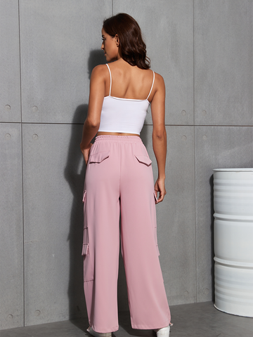 High-Waisted-Loose-Casual-Pants-Pink-3