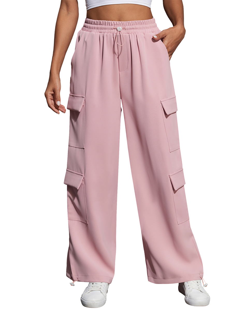 High-Waisted-Loose-Casual-Pants-Pink-5
