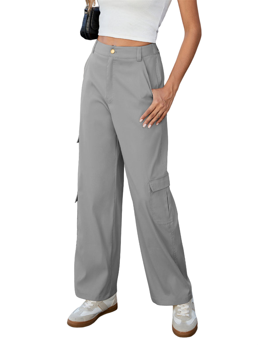 ZAFUL Womens Cargo Pants 2025 High Waisted Wide Leg Casual Pants Comfy Y2K Streetwear Work Trousers
