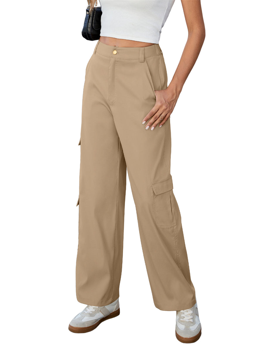 ZAFUL Womens Cargo Pants 2025 High Waisted Wide Leg Casual Pants Comfy Y2K Streetwear Work Trousers