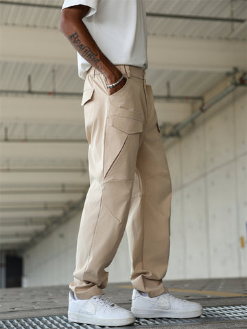 ZAFUL Men's Outdoor Cargo Hiking Pants Tactical Pants Elastic Waist Twill Pants with 6 Pockets