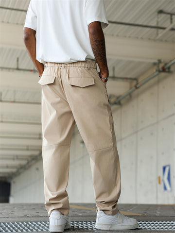 ZAFUL Men's Outdoor Cargo Hiking Pants Tactical Pants Elastic Waist Twill Pants with 6 Pockets