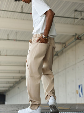 ZAFUL Men's Outdoor Cargo Hiking Pants Tactical Pants Elastic Waist Twill Pants with 6 Pockets