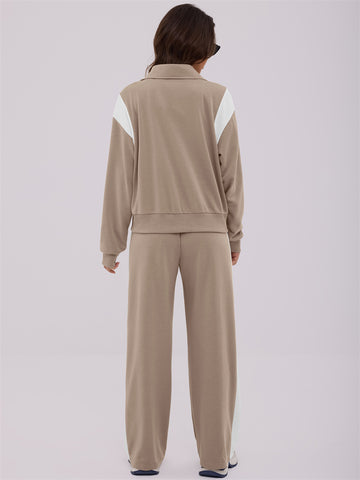 ZAFUL Women's Sweatsuits 2 Piece Outfits Zip Up Pullover Baggy Sweatpants