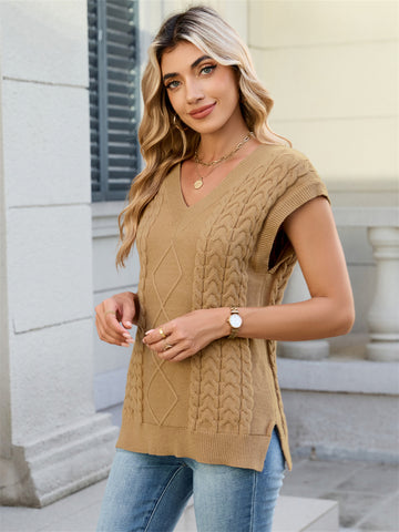 ZAFUL Womens V Neck Sweater Vest Sleeveless Tank Top Pullover