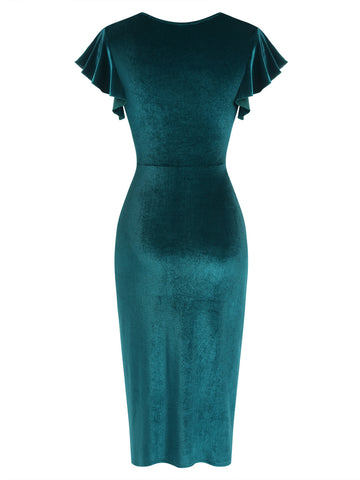 ZAFUL Women's Ruffle Sleeve Bodycon Party Dress