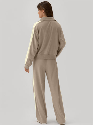 ZAFUL Womens 2 Piece Outfits Lounge Set Sweatsuit Long Sleeve Tracksuit for Travel Airport Casual outfits-AMZ