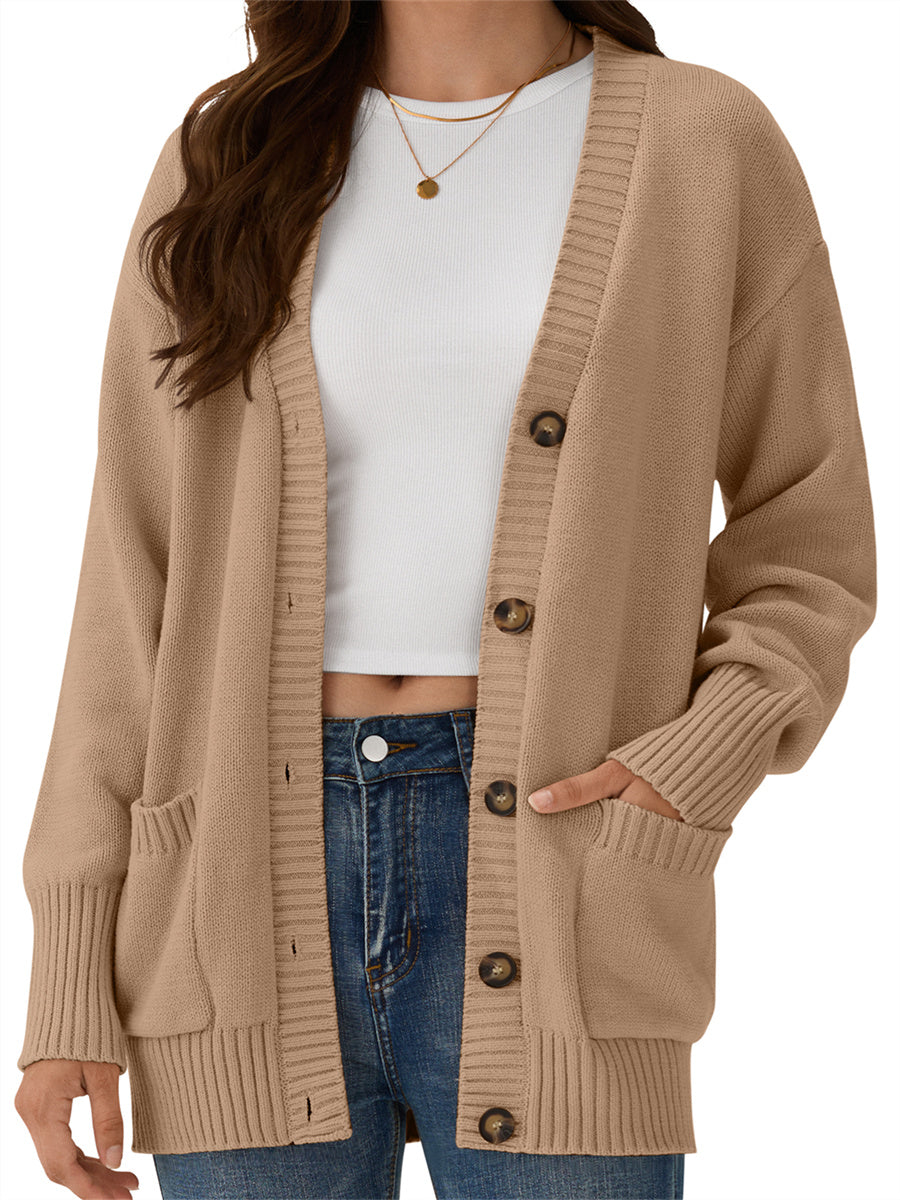 ZAFUL Women's Cardigan Trendy Button down Knit Sweaters Open Front Fall Casual Outerwear-AMZ