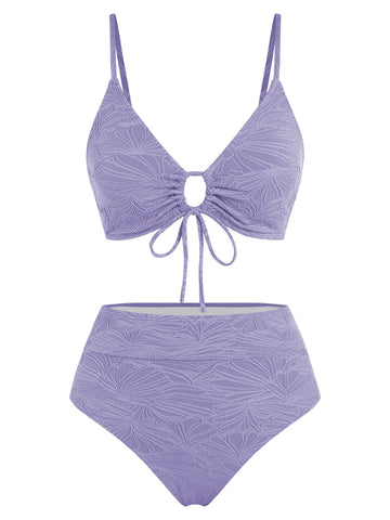 ZAFUL Women's Tummy Control Bikini Set 2 Piece Keyhole Bathing Suit