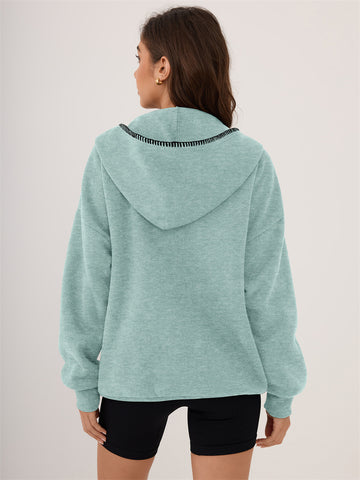ZAFUL Women's Zip Up Hoodie Long Sleeve Sweatshirt Fall Outfit