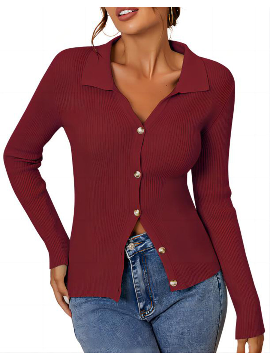 Long-Sleeve-Polo-Sweater-Wine