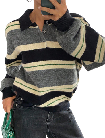 Polo Collar Knit Sweater