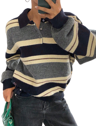 Polo Collar Knit Sweater