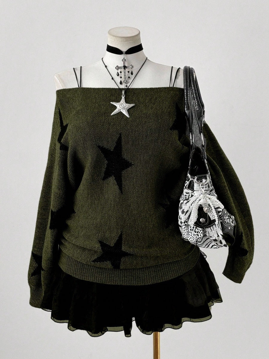 Off Shoulder Long Sleeve Sweater