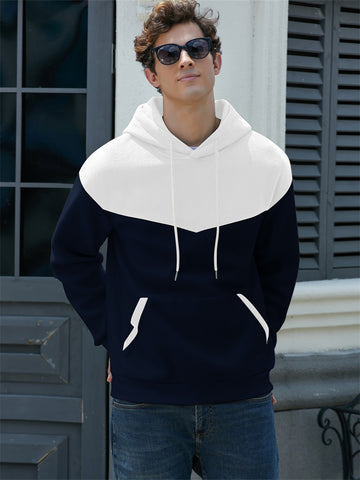 ZAFUL Hooded Sweatshirt Long Sleeve Pullover Splicing Sweatshirts with Front Pocket 2024 Unisex Hoodies