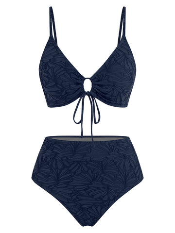 ZAFUL Women's Tummy Control Bikini Set 2 Piece Keyhole Bathing Suit