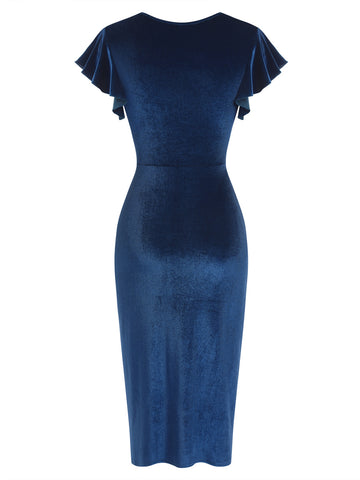 ZAFUL Women's Ruffle Sleeve Bodycon Party Dress