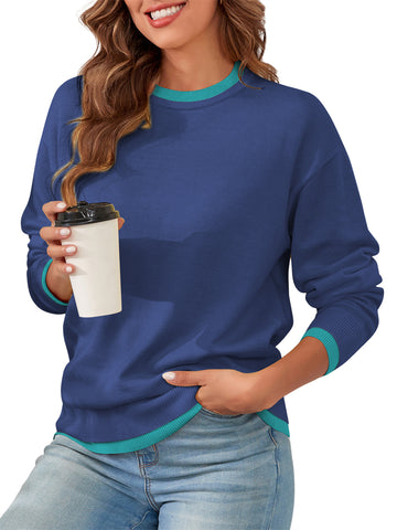 ZAFUL Women's Round Neck Tops Long Sleeve Shirts Going Out Tops