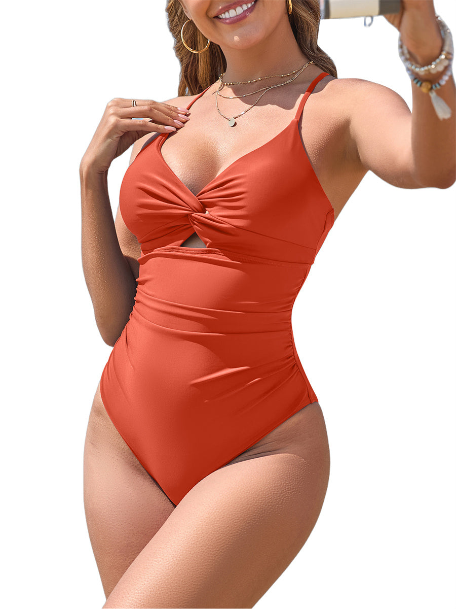ZAFUL Women's One Piece Swimsuits Cut Out Tummy Control Twist Front Bathing Suit-AMZ