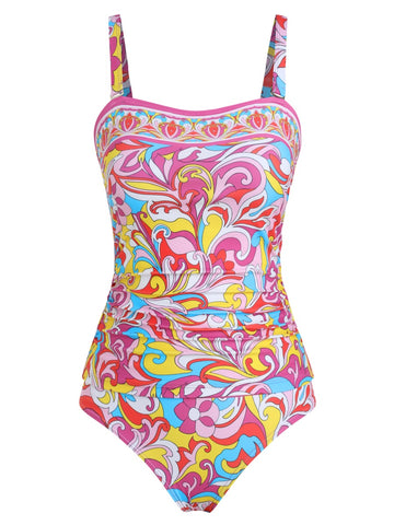 ZAFUL Women's Tummy Control Tankini Two Piece High Waisted Bathing Suits Full Coverage Bikini Bottoms