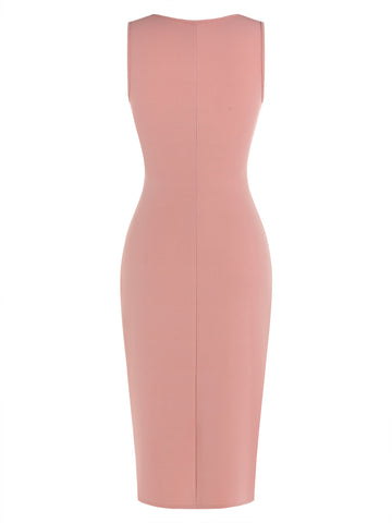 ZAFUI Women's V Neck Ruched Bodycon Cocktail Wedding Guest Dress