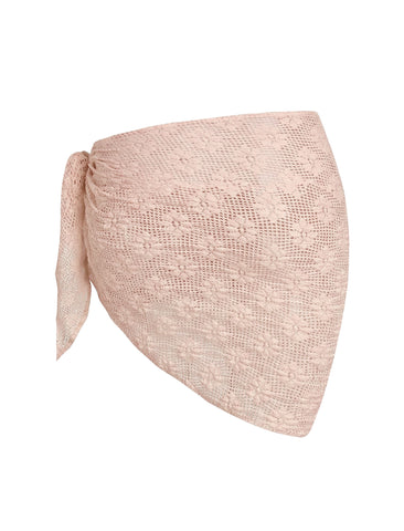 Floral Crochet Tie-Side Cover-up Skirt