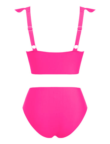 V Neck Tummy Control Two Piece Swimsuit