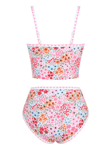 ZAFUL Women's High-Waisted Color Block 2 Piece Swimsuit