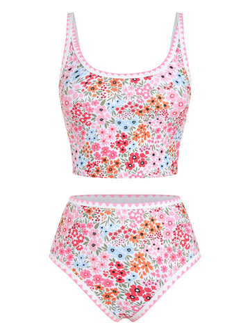 ZAFUL Women's High-Waisted Color Block 2 Piece Swimsuit