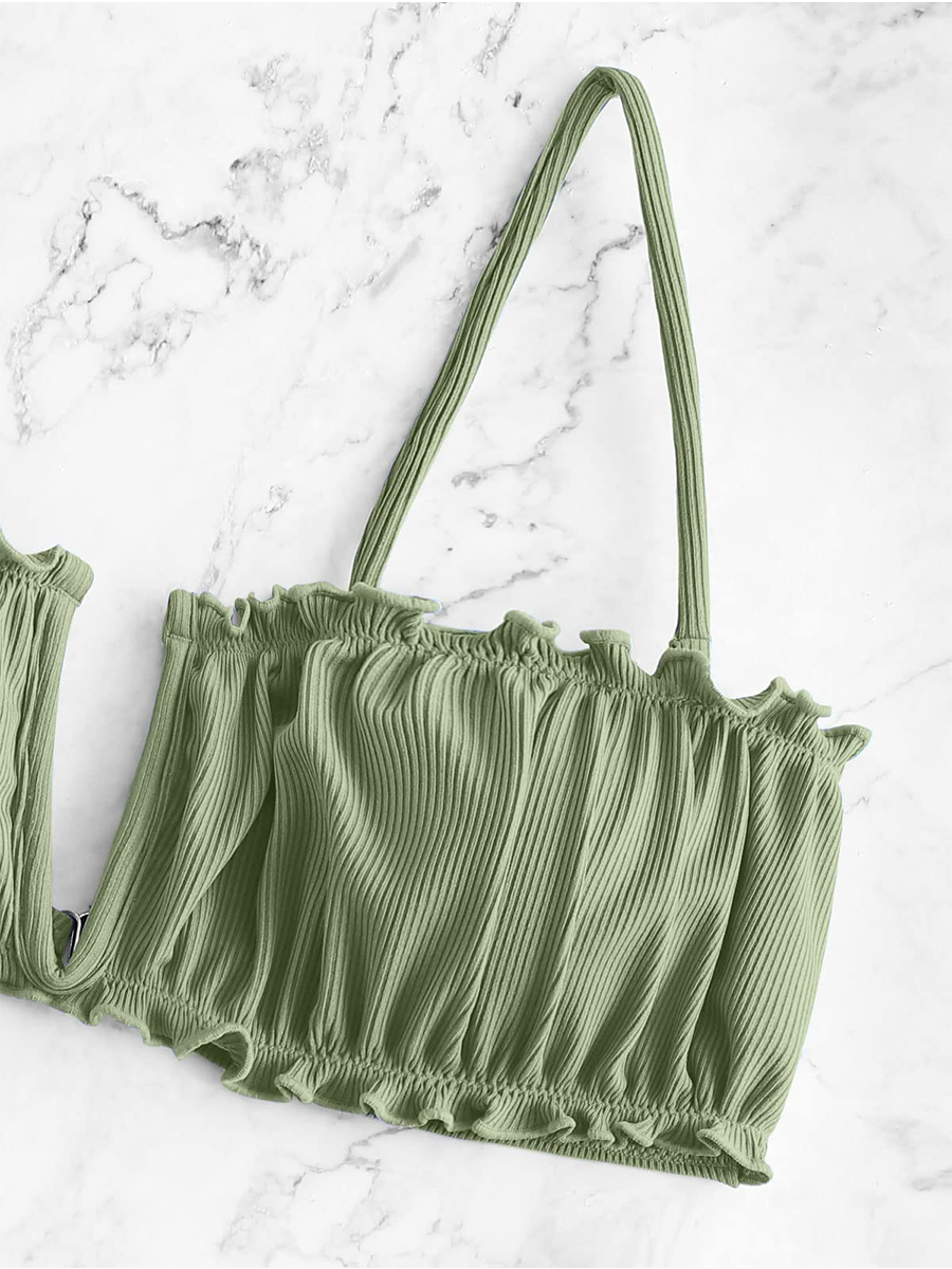 Pleated-Lace-Up-Green-4