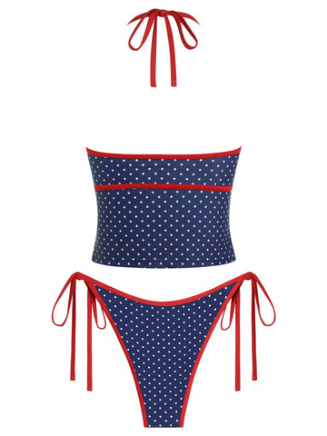 Women's Tankini Swimsuits Floral Halter Tummy Control High Waisted Sexy Bikini Set