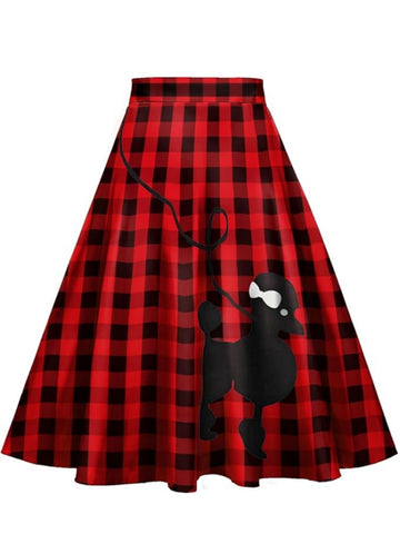 ZAFUL Women's Vintage High Waist A-Line Pleated Party Skirt-AMZ