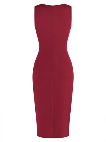 ZAFUI Women's V Neck Ruched Bodycon Cocktail Wedding Guest Dress